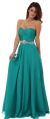 Strapless Pleated Bust Floor Length Formal Prom Dress in alternative picture
